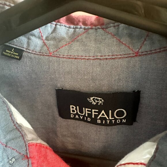 BUFFALO DAVID BITTON LONG SLEEVE PLAID BUTTON UP - YOUTH L - Picture 3 of 3